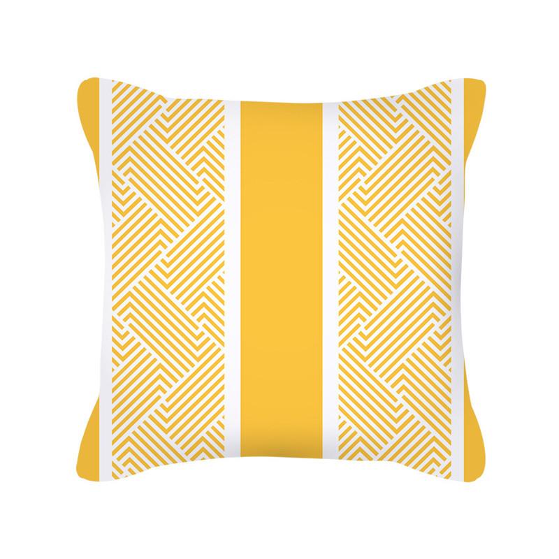 Желтый Геометрический Полосатый Чехол для Подушки Дивана Цветочный Узор Декоративная Наволочка в Скандинавском Стиле для Дома