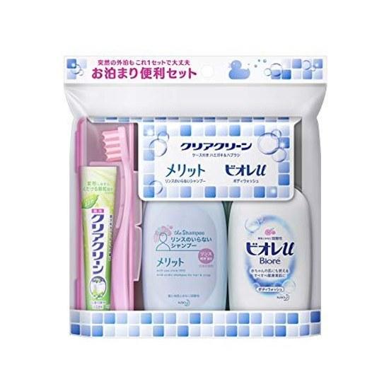 Clear Clean Kao Travel Set (ShampooBody SoapToothbrushToothpaste) (Toothbrush color cannot be chosen)
