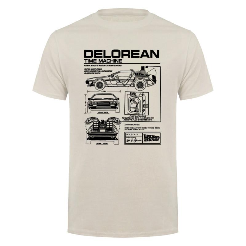 Back To The Future Delorean Schematic Tshirt Print Tshirt Unisex Cotton T Shirt Summer Hip Hop Tees Dz241