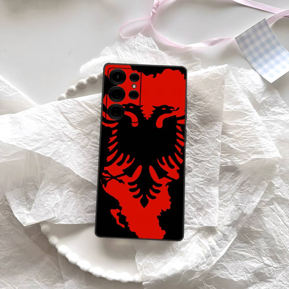 Чехол для телефона с логотипом-орлом флага Албании для Samsung S 24 Fe 25 Ultra Plus 20 Lite 21 30 22 23 24 22 Ultra 5G Fundas