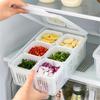Refrigerator Storage Box 4/6/1 Grid Food Vegetable Fruit Storage Box Fridge Organizer Drain Basket Meat Onion Clear Crisper