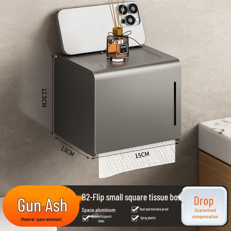 Настенный держатель для салфеток и полотенец без сверления, цвет оружейный серый