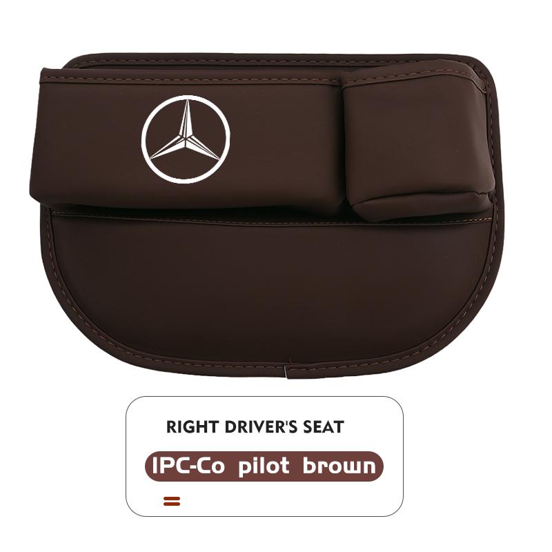 rdpw2 For Benz Car Logo Universal Seat Gap Slit Pocket Organizer Card Bottle Cups Holder AMG Exclusive A C E R V Class CLA CLS C180