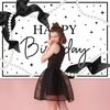 7x5ft Black White Coquette Bow Birthday Party Photography Backdrop Background