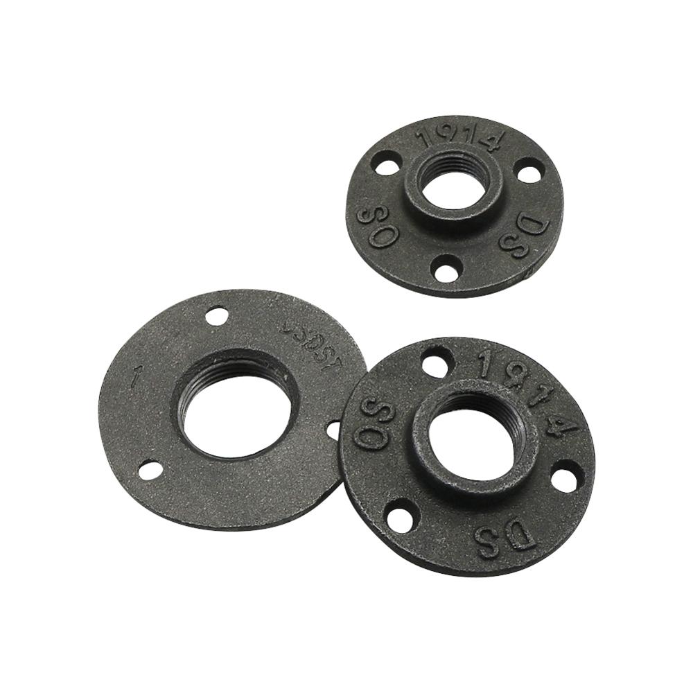 1 шт. 1/2 "3/4" 1 "черный декоративный фланец из ковкого чугуна для пола/стены из ковкого чугуна, фитинги для труб, принадлежности для украшения сада
