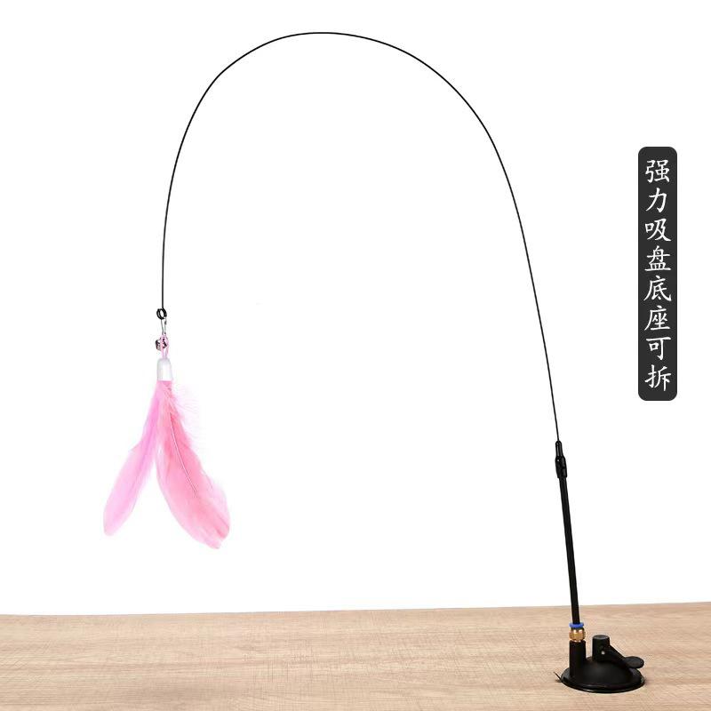 Интерактивная игрушка для кошек Handfree Cat Stick Играющий котенок Играющий тизер Палочка Игрушка на присоске Птица/перо Кошачья палочка Товары для домашних животных
