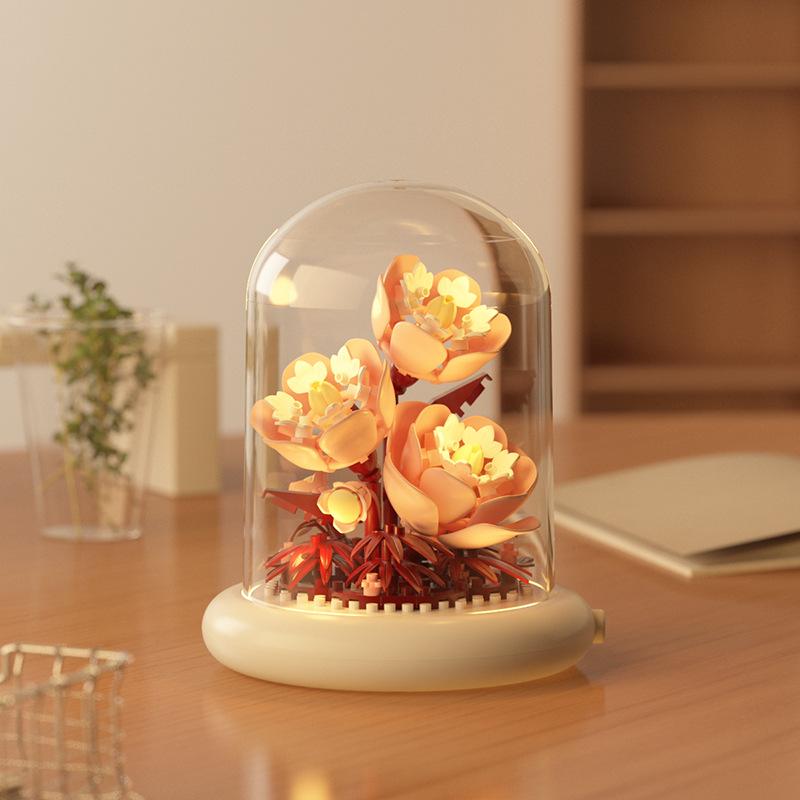 Flower Bouquet Building Blocks Plastic Plant Bonsai Desktop Ornaments Home Decoration
