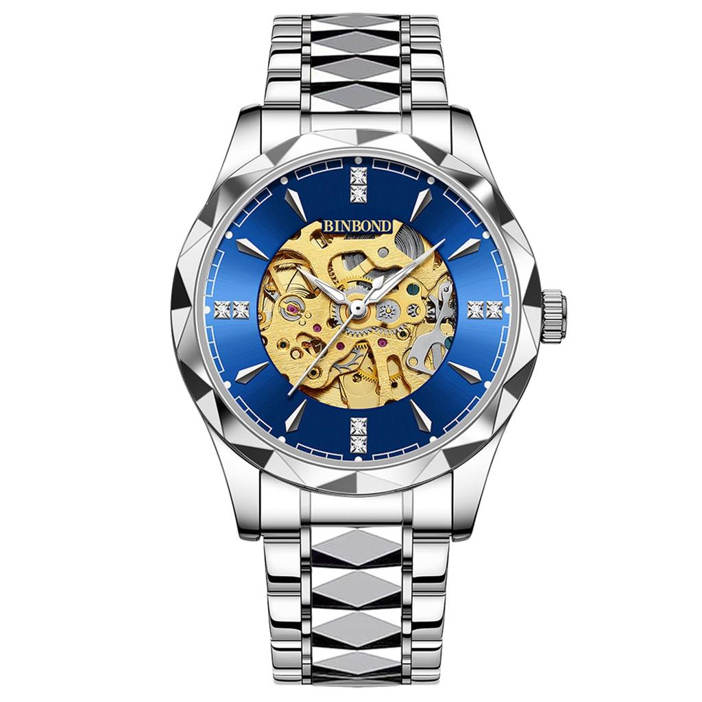 Automatic Skeleton 3ATM Waterproof Luminous Analog Stainless Steel Simple Stylish Casual Business Fashion Accessories Birthday Anniversary Christmas