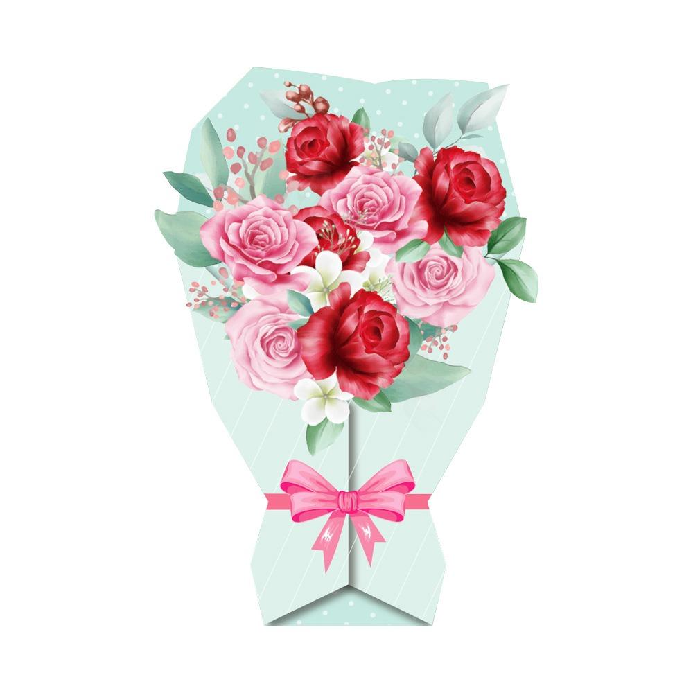 3D Thanks Flowers Postcard Sunflower/Rose/Carnation DIY Floral Birthday Cards Paper Craft Exquisite Greeting Card Teacher Day