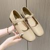 Повседневные женские туфли на плоской подошве с коротким носком, осенние туфли на плоской подошве, женские туфли с квадратным носком 2024 года, лидер продаж, осенние и летние повседневные ремни с пряжкой