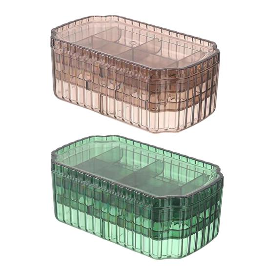 Transparent Jewelry Storage Box Large Capacity Multi-layer Dustproof Earrings Rings Container Desktop Jewelry Organizer Case