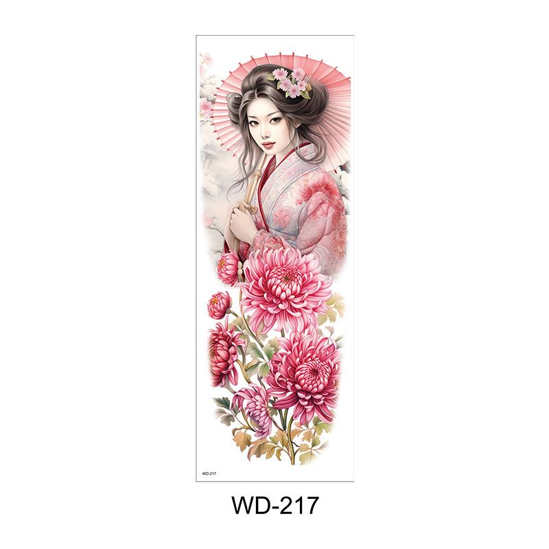 Long Flower Full Arm Waterproof Temporary Tattoo Stickers