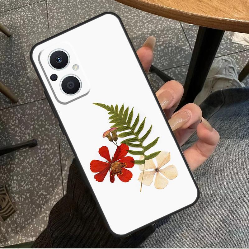 Flowers Pressed Case For OPPO Reno 7 8 10 Pro 8T 2Z 4Z 5Z 6 Lite OPPO Find X6 Pro X2 X5 Lite X3 Neo Cover