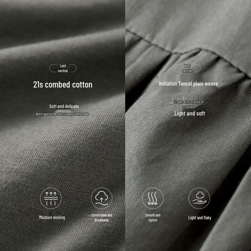 Chuyu Women's 2025 Summer Loose Spliced T-shirt Dress