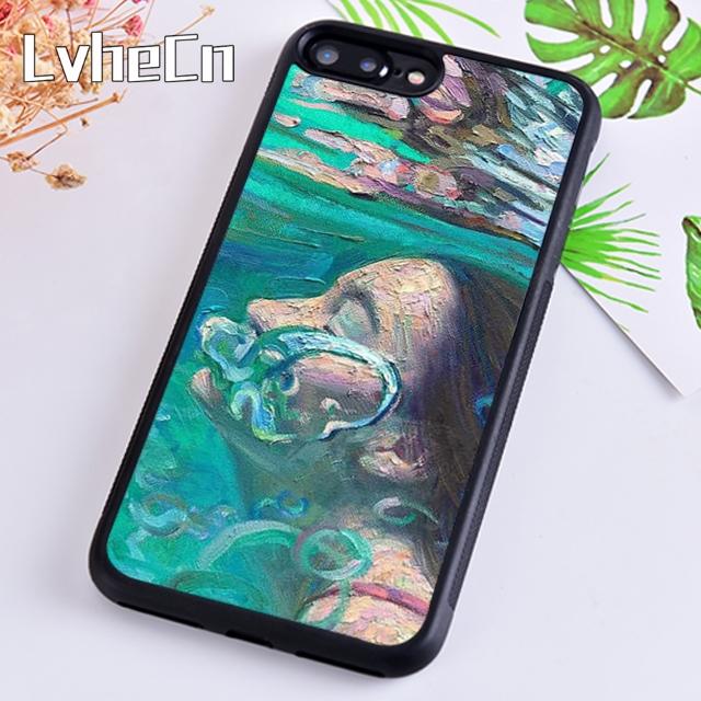 Абстрактный Арт Подводный Мальчик Девочка Чехол для Телефона Для iPhone 17 Air 13 12 14 15 16 Чехол Для Apple Pro Max 6S Plus