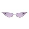 Fashion Slim Metal Triangle Cat Eye Sunglasses for Women Men Designer Trendy Ocean Lens Half Frame Cateye Sun Glasses S8807G
