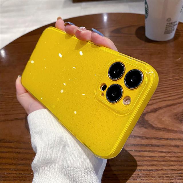 Сияющий блестящий противоударный чехол для телефона Iphone 14 13 11 12 Pro Max Xr Xs Max 13pro, мягкий силиконовый бампер, защитный чехол для линз