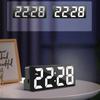 Digital LED Alarm Clock Mirror USB Battery Dual Power 2 Levels Adjustable Brightness Desk Clock For Office Travel