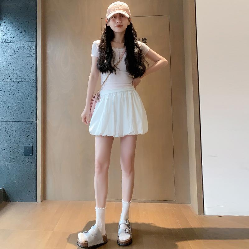 Черная юбка-бутон для женщин на лето, новая юбка А-силуэта с высокой талией, пышная, французский балетный стиль, юбка-торт