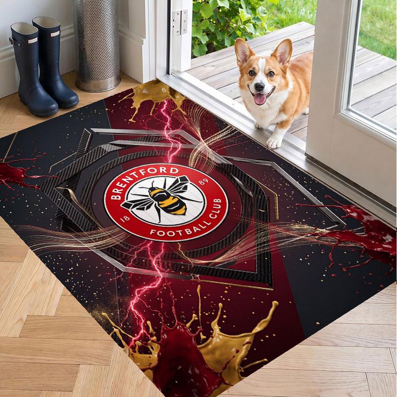 Soft Floor Carpet Brentford Football Pattern Area Rug Decorative Mat For Home Room Decoration