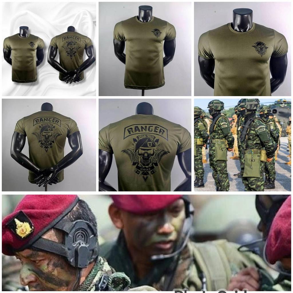 T Shirt Ranger Special Force Skull Undershirt O Neck Round Neck Short Sleeve Print Quick Dry Men Women Unisex Micro Polyester Fabric