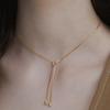 Tatiana (925 Silver) Heart Tail Drop Tie Necklace NZ2431