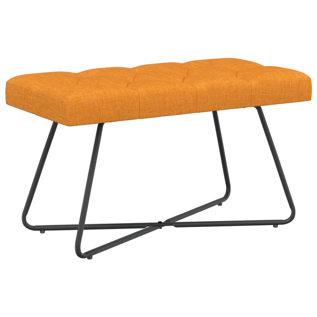 Button Tufted Bench Dark Yellow 80 x 40 x 46 cm Fabric