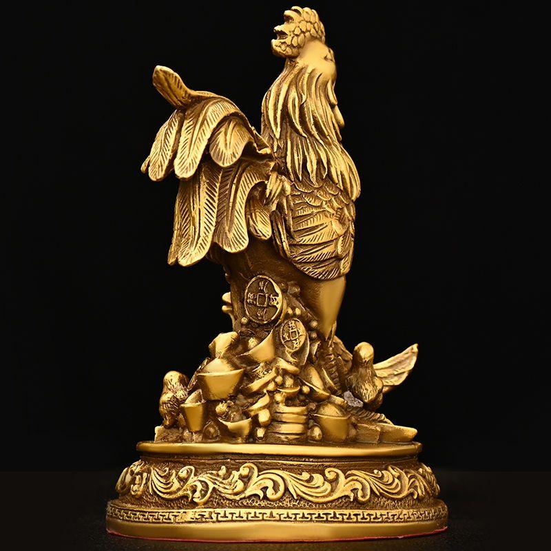 Медные куриные украшения Золотые монеты Счастливые куры Благоприятные украшения Гостиная Фойе Офисное украшение