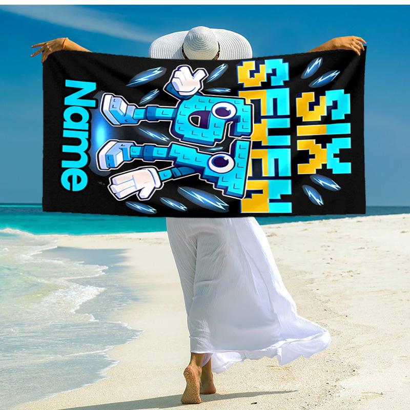 Personalized customized proof beach towel with Six Seven pattern - soft, absorbent,quick-drying,perfect swimming,camping&bathing