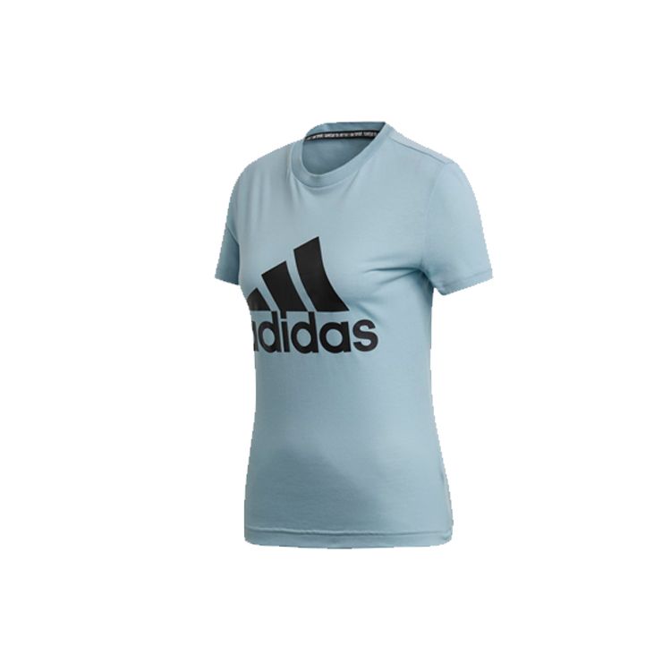 Adidas Футболка с коротким рукавом и логотипом в классическом стиле, женская, синяя, DY7734