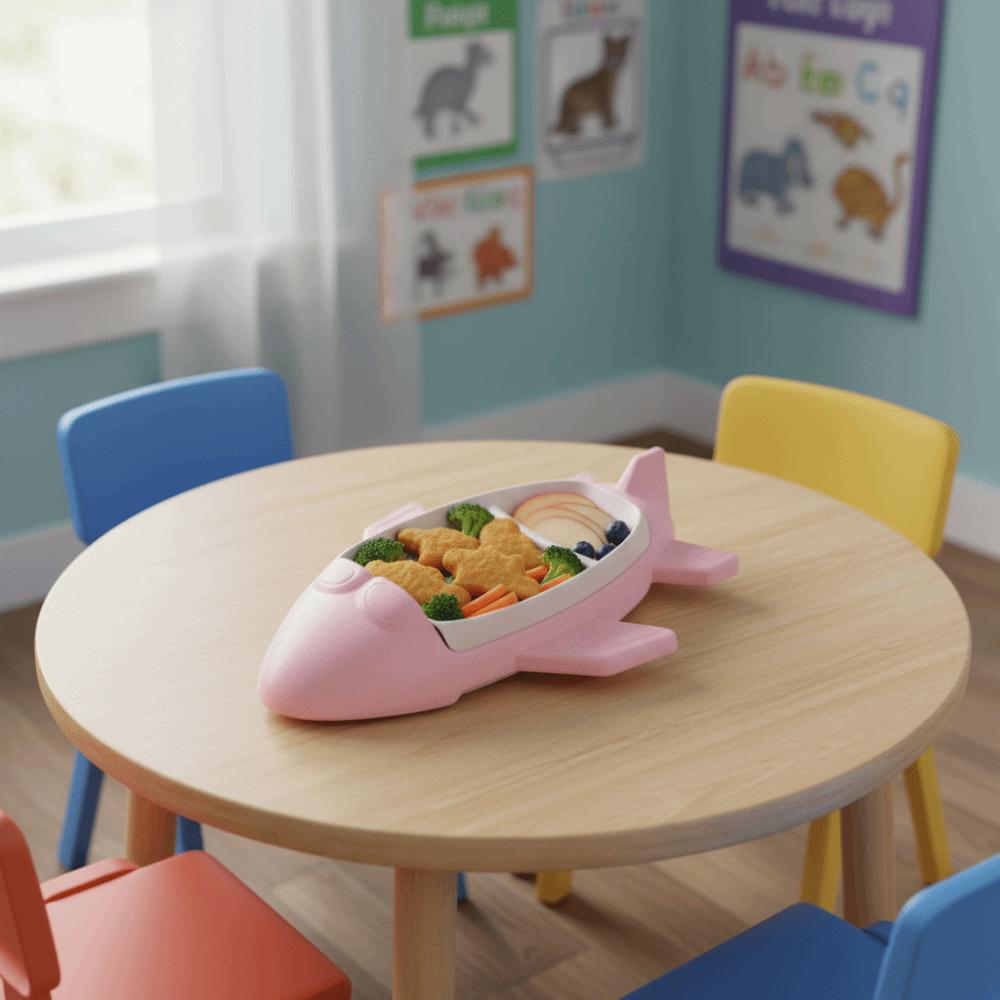 Deepened Airplane-Shaped Children's Plate Cartoon Dinning Plate Household Food Tray Preschool