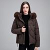 Removable sleeves new women's cotton-padded jacket short jacket large fur collar women's down cotton-padded jacket women's large size cotton-padded