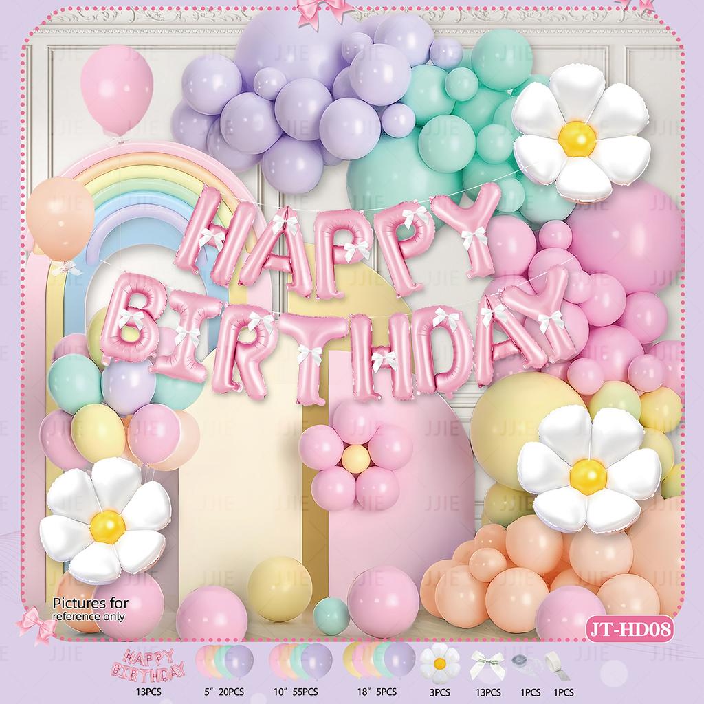 Bow Cartoon Internet Celebrity Balloon Chain Scene Decoration Party Balloon Decoration Birthday Ritual Background Wall