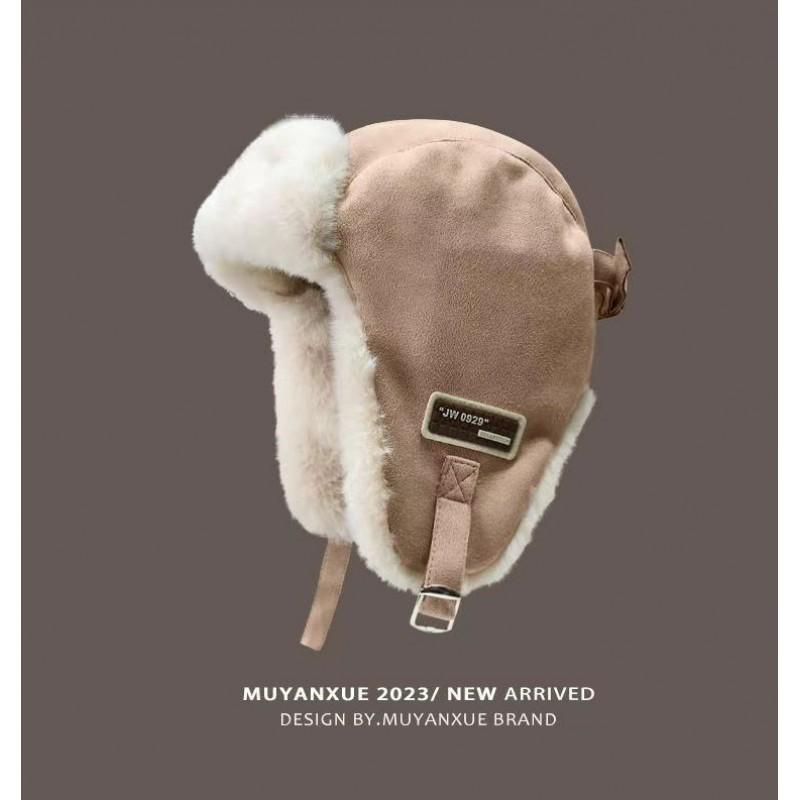 Unisex Winter Warm Fleece Lined Aviator Hat With Ear Flaps Windproof Outdoor Riding Cap Men Women
