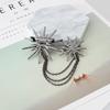 European And American Exaggerated Full Rhinestone Tassel Chain Brooch Simple Snowflake Rhinestone Collar Needle Silk Scarf