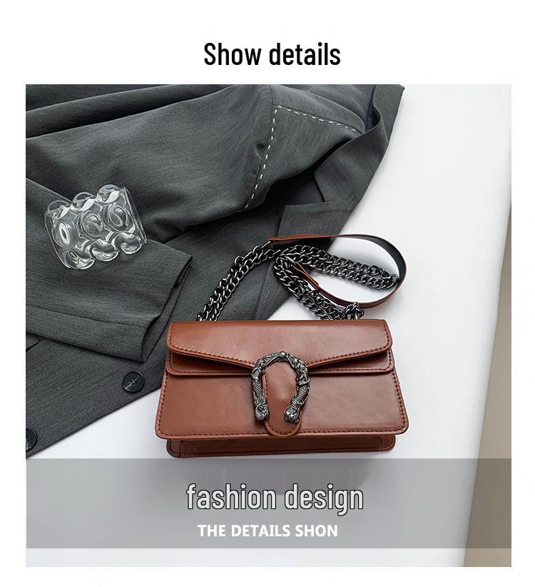 Модная женская квадратная сумка через плечо на цепи 2025 года