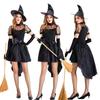 Adult Black Vampire Witch Dress Halloween Costume Cosplay Party