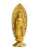 Buddha Statue Shaka Nyorai 15.7cm (gold Plated/24k Gold) Sculptor: Makita Shuun Original Model: "Soto, Rinzai, Tendai" Takaoka Bronzeware
