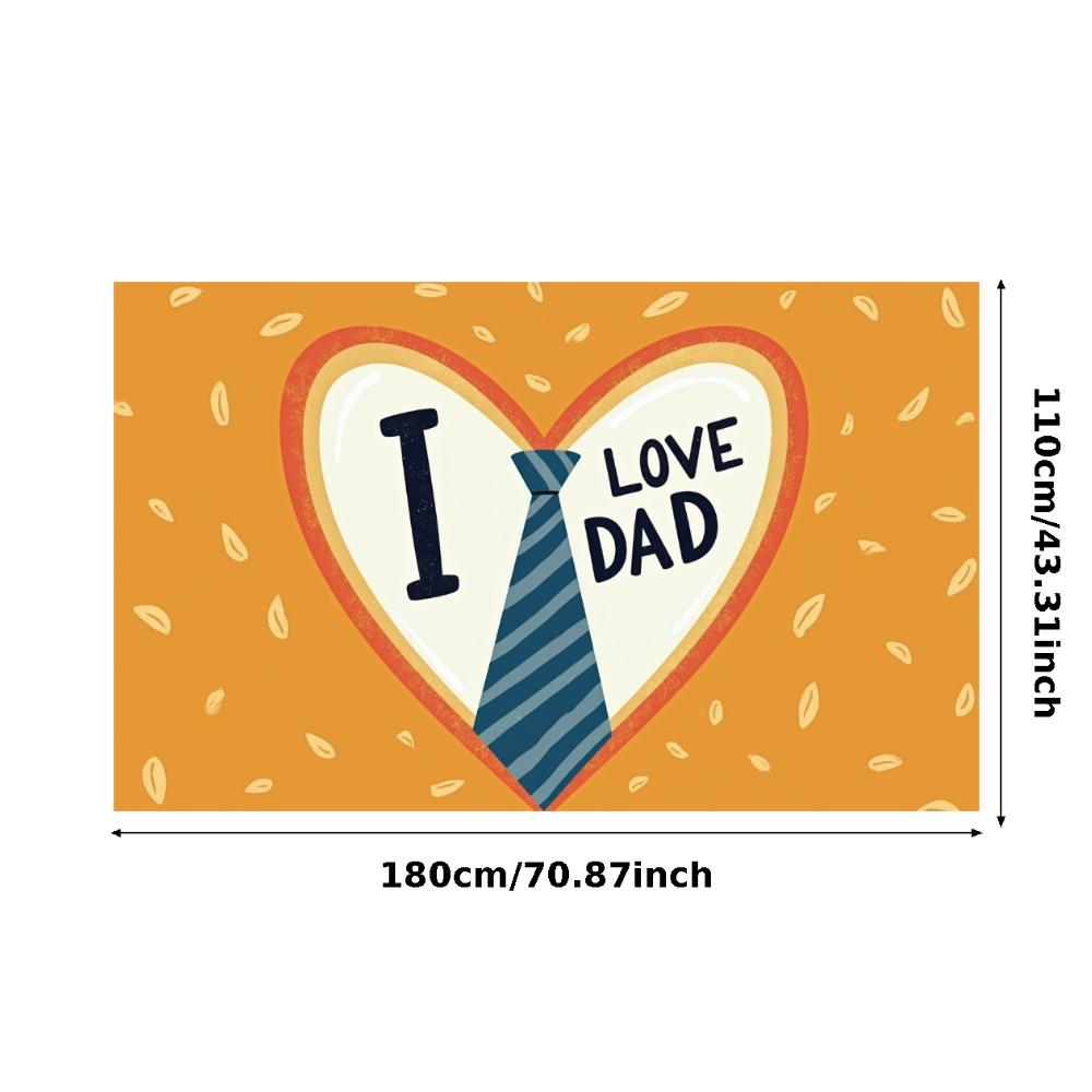 Декоративный галстук Украшение для дома Сентиментальный дизайн Надпись "Люблю папу" Оранжевый фон Высокое качество Баннер для празднования папы