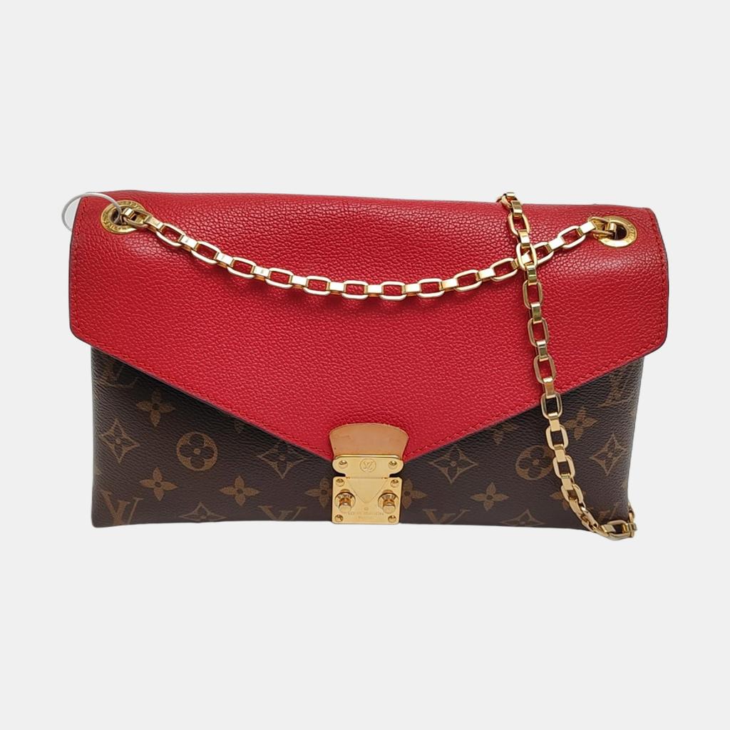 [Pre-Owned] Pallas Brown Coated Canvas Monogram Legend Crossbody Shoulder Bag With Gold Hardware - Good #1Q7OTX2