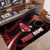 Custom Rug Boston Red Sox Pattern Print Name Text Soft Non‑Slip Floor Carpet for Home Indoor Decoration