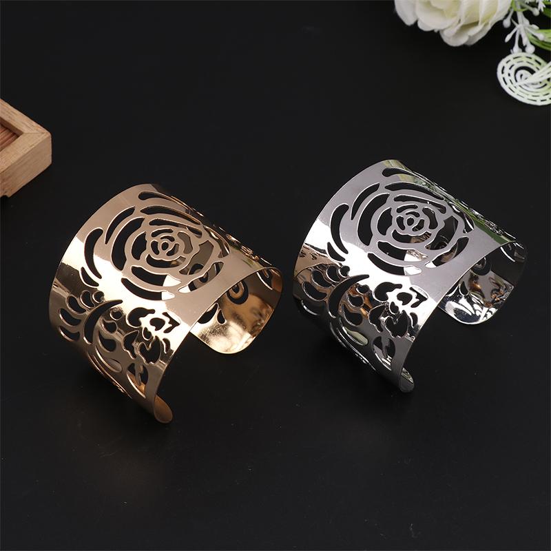 Chunky Wide Metal Bracelets For Women Open Cuff Exaggerated Cuff Bangles Trend Charm Arm Jewelry Gifts