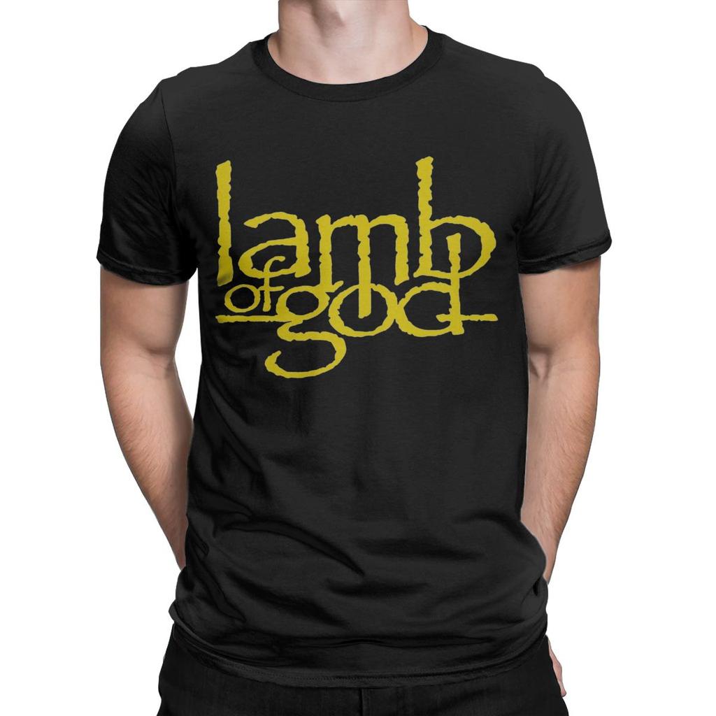 Винтажные футболки Lamb Of God Golden для мужчин, хлопковая футболка с круглым вырезом, футболки с коротким рукавом, идея для подарка, одежда