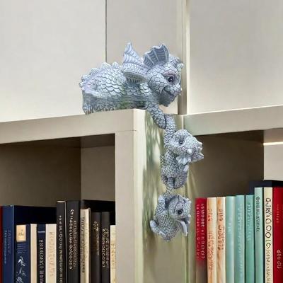 Подвесное украшение для сада из смолы «Мать и сын-драконы» - Дизайн с тремя драконами