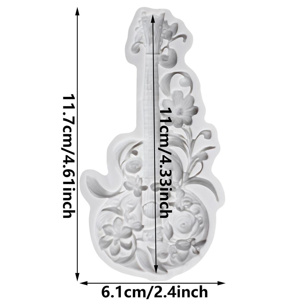 Силиконовые формы Музыкальная нота Гитара Цветок Виолончель Форма для мастики Инструменты для украшения торта Топпер для кекса Конфеты Смола Глина Шоколад Форма для ганаша