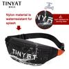TINYAT мужская поясная сумка кошелек повседневная большая поясная сумка для телефона женская парусиновая дорожная сумка для телефона Фанни сумка-банан на бедре с 4 карманами