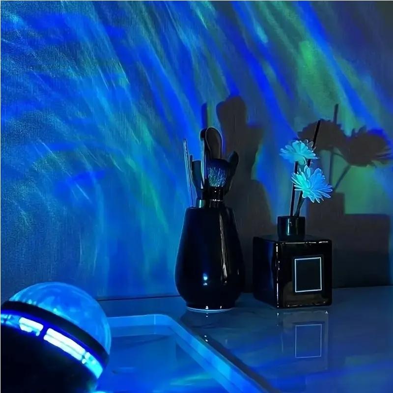 Проекционная лампа 5 В USB Northern Lights – ночник RGB Starry Sky с 7 цветами, пультом дистанционного управления и автоматическим вращением для рождественского декора комнаты
