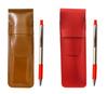 Тонкий пенал из воловьей кожи красно-коричневый набор FB325 алюминиевая прямая шариковая ручка красная ASCR-FB325-R
