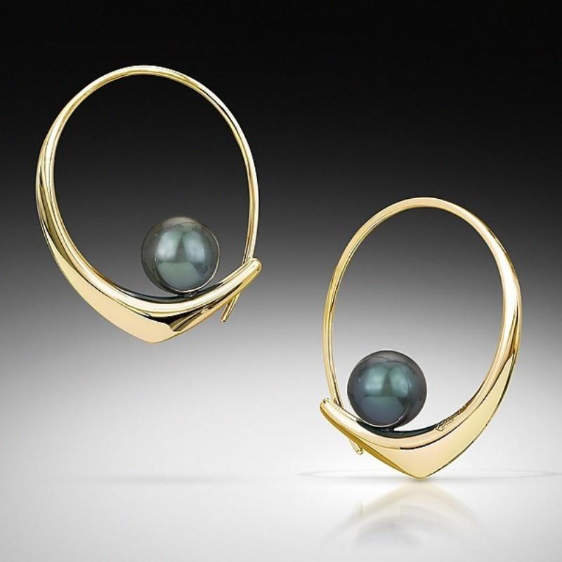 Винтажные лаконичные серьги-кольца с зеленым искусственным жемчугом для женщин Банкетные Повседневные Универсальные Ювелирные Аксессуары Ручной работы