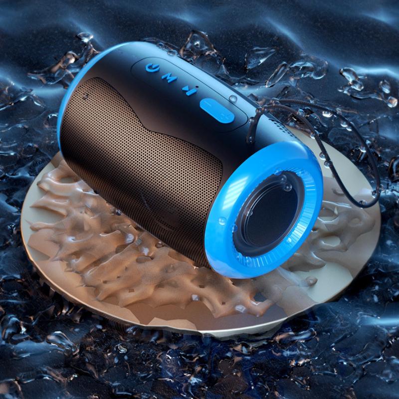 Портативная колонка Беспроводные Bluetooth-колонки с 5.3 Стерео FM/SD/USB-накопитель/Aux Режимы Водонепроницаемая для улицы Hi-Fi Звук
